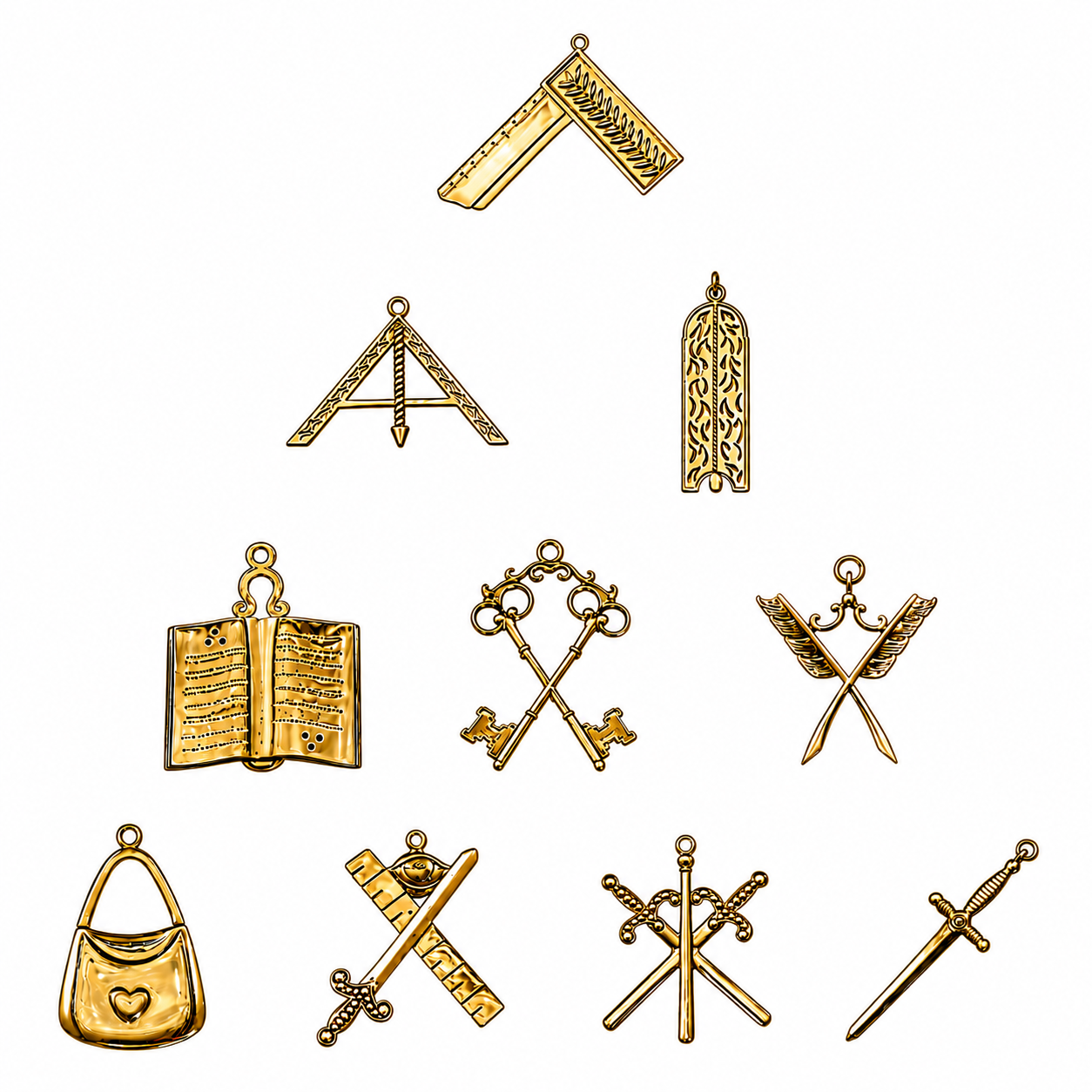 Ensemble 10 Bijoux Officiers REAA